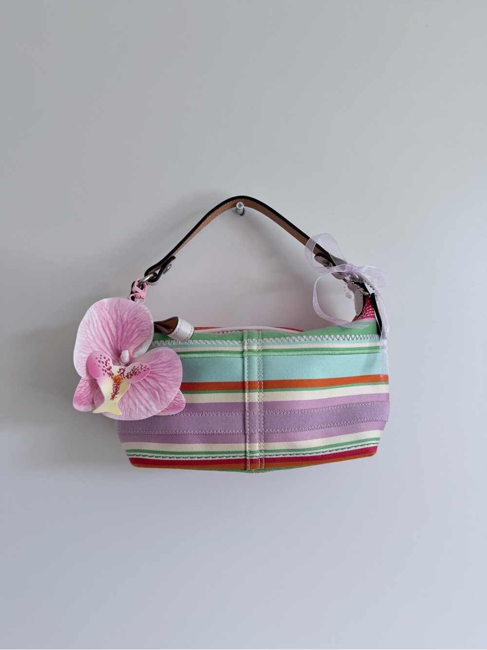 Vintage Coach Hamptons Striped Mini Hobo Bag